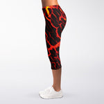 Lava Burning Print Women's Capri Leggings