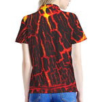 Lava Burning Print Women's Polo Shirt