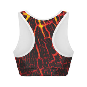 Lava Burning Print Women's Sports Bra