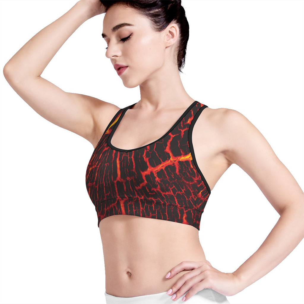 Lava Burning Print Women's Sports Bra