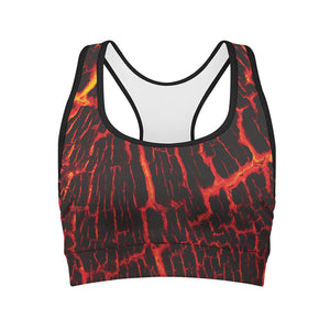 Lava Burning Print Women's Sports Bra