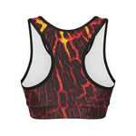 Lava Burning Print Women's Sports Bra