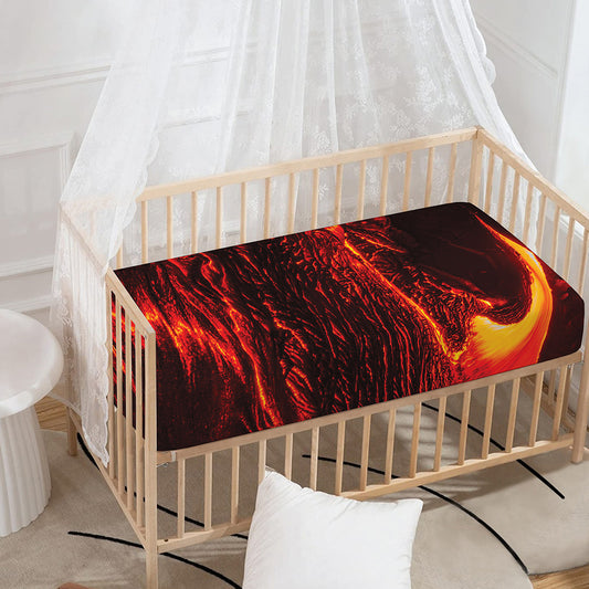 Lava Flow Print Baby Crib Sheet