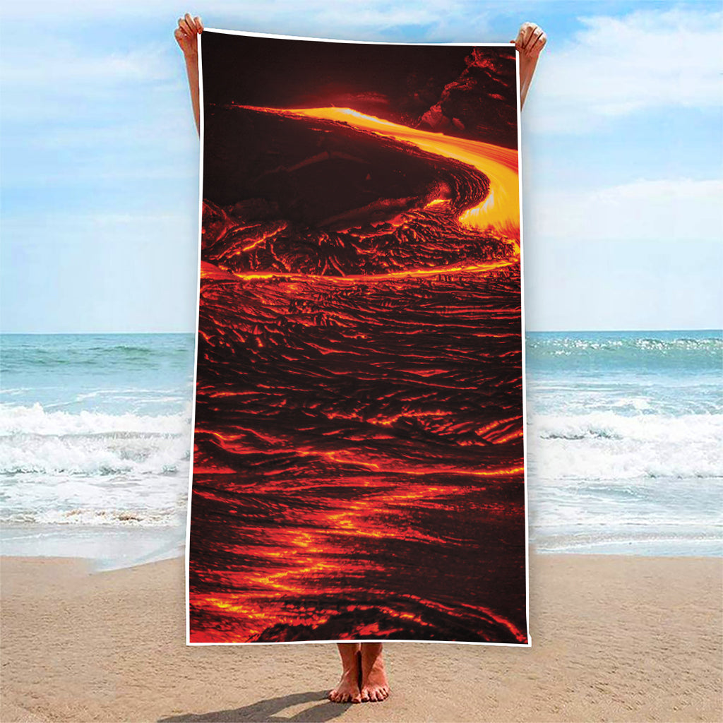 Lava Flow Print Beach Towel