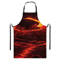 Lava Flow Print Bib Apron With Pocket