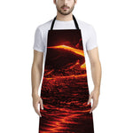 Lava Flow Print Bib Apron With Pocket