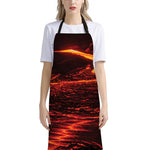 Lava Flow Print Bib Apron With Pocket