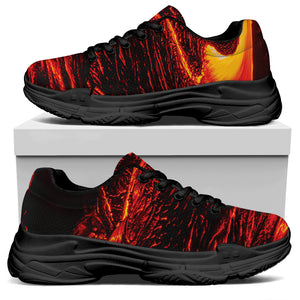 Lava Flow Print Black Chunky Shoes