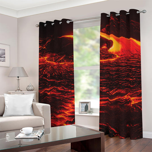 Lava Flow Print Blackout Grommet Curtains