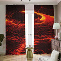 Lava Flow Print Dimout Pencil Pleat Curtains