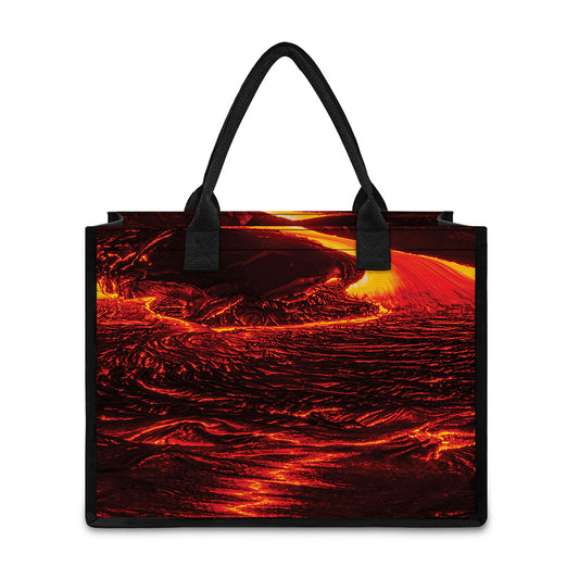 Lava Flow Print Canvas Tote Bag