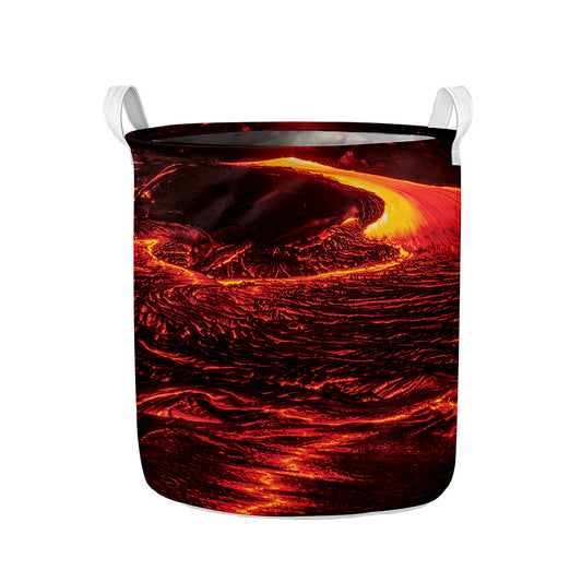 Lava Flow Print Collapsible Laundry Basket