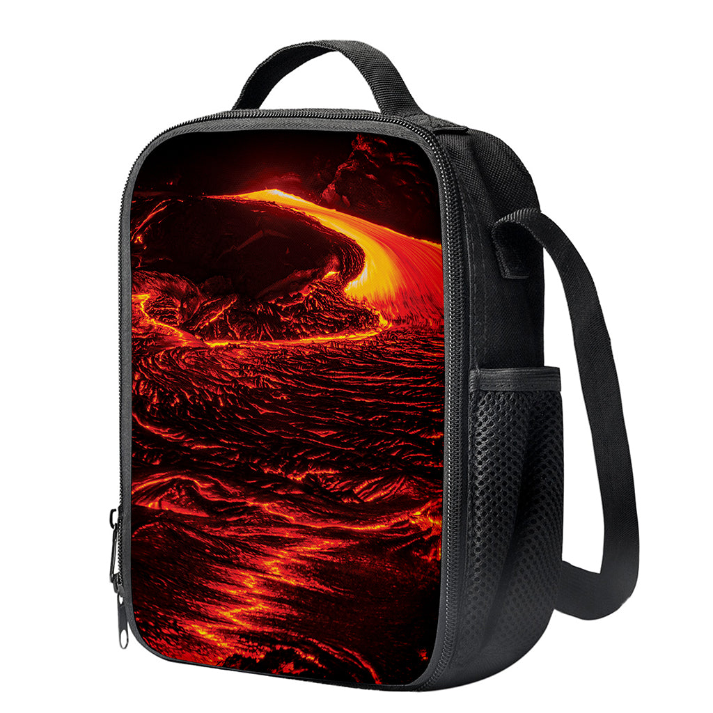 Lava Flow Print Crossbody Lunch Bag