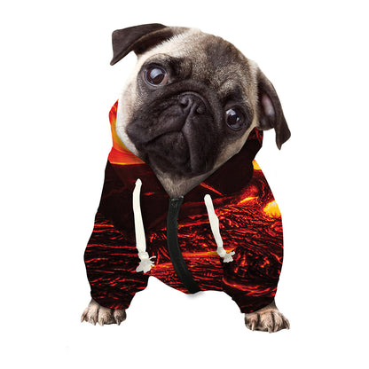 Lava Flow Print Dog Zip Up Hoodie