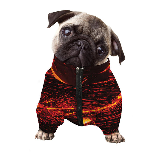 Lava Flow Print Dog Zip Up Jacket