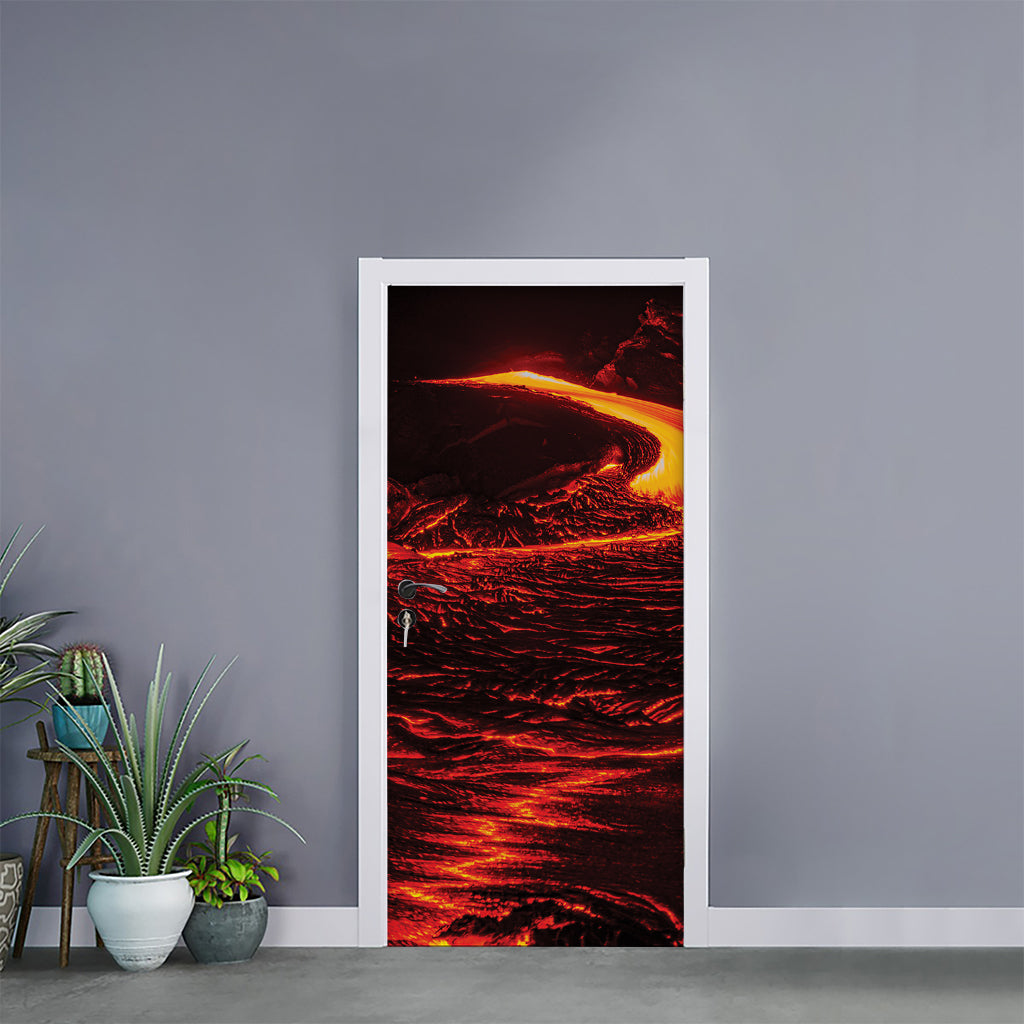 Lava Flow Print Door Sticker