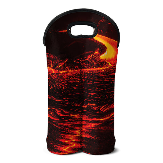 Lava Flow Print Double Neoprene Wine Tote
