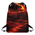 Lava Flow Print Drawstring Backpack