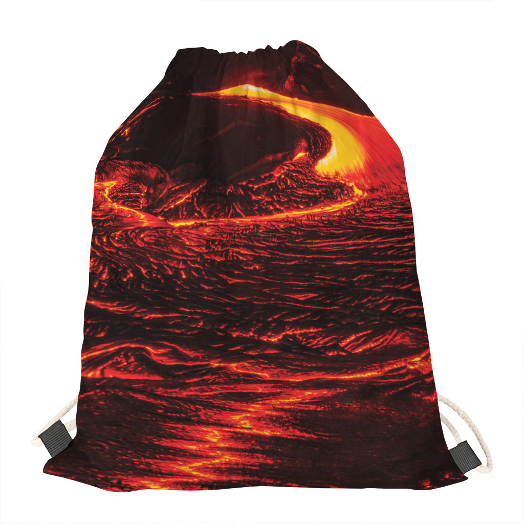 Lava Flow Print Drawstring Bag