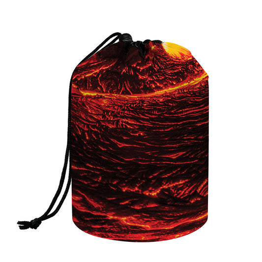 Lava Flow Print Drawstring Makeup Bag