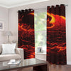 Lava Flow Print Extra Wide Grommet Curtains