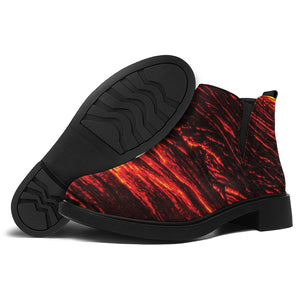 Lava Flow Print Flat Ankle Boots