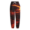 Lava Flow Print Fleece Lined Knit Pants