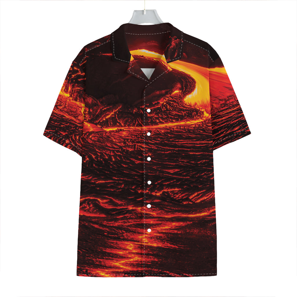 Lava Flow Print Hawaiian Shirt