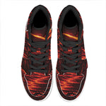 Lava Flow Print High Top Leather Sneakers