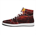 Lava Flow Print High Top Leather Sneakers