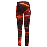 Lava Flow Print High-Waisted Pocket Leggings