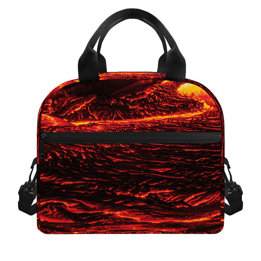 Lava Flow Print Insulated Lunch Bag