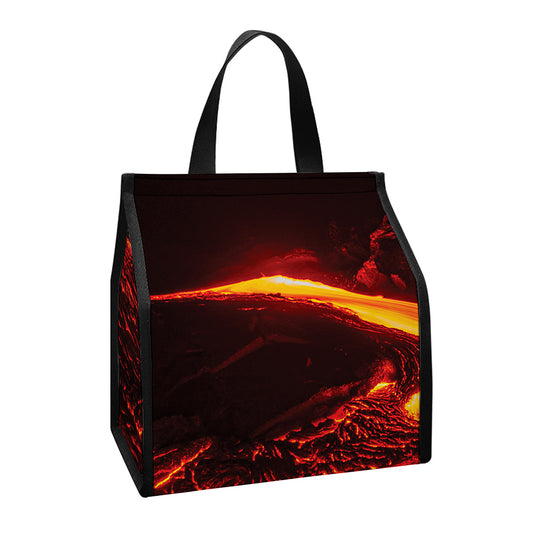 Lava Flow Print Insulated Lunch Tote