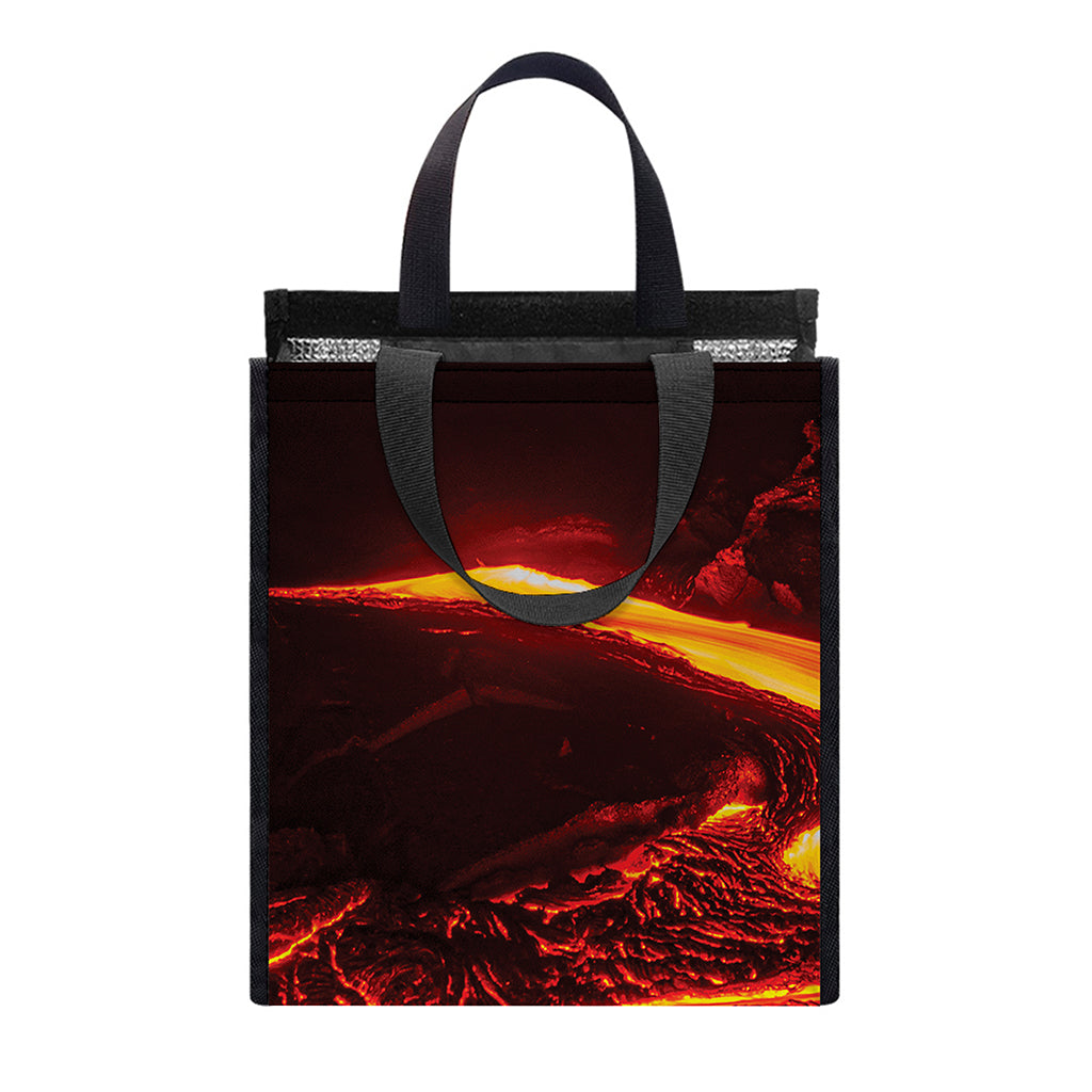 Lava Flow Print Insulated Lunch Tote