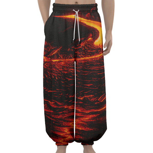 Lava Flow Print Lantern Pants