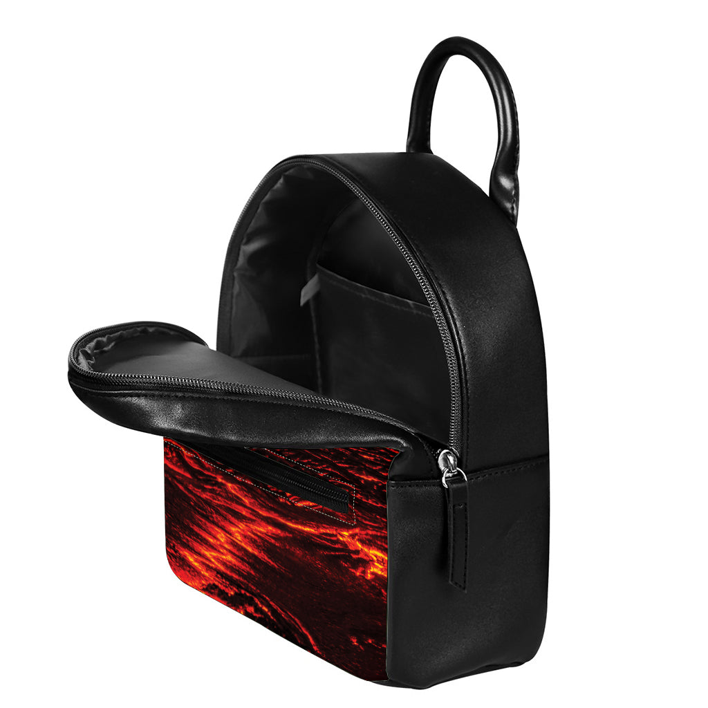 Lava Flow Print Leather Backpack