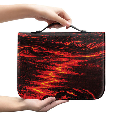 Lava Flow Print Leather Bible Cover