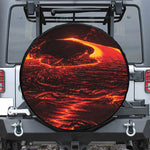 Lava Flow Print Leather Spare Tire Cover