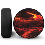 Lava Flow Print Leather Spare Tire Cover