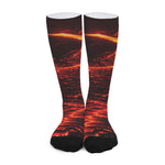 Lava Flow Print Long Socks