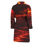 Lava Flow Print Men's Bathrobe