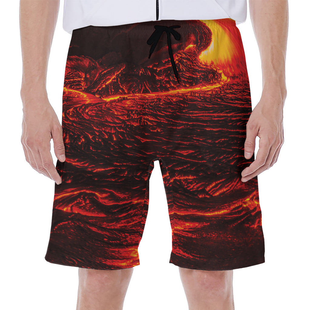 Lava Flow Print Men's Beach Shorts