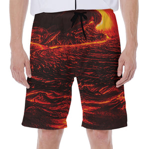 Lava Flow Print Men's Beach Shorts