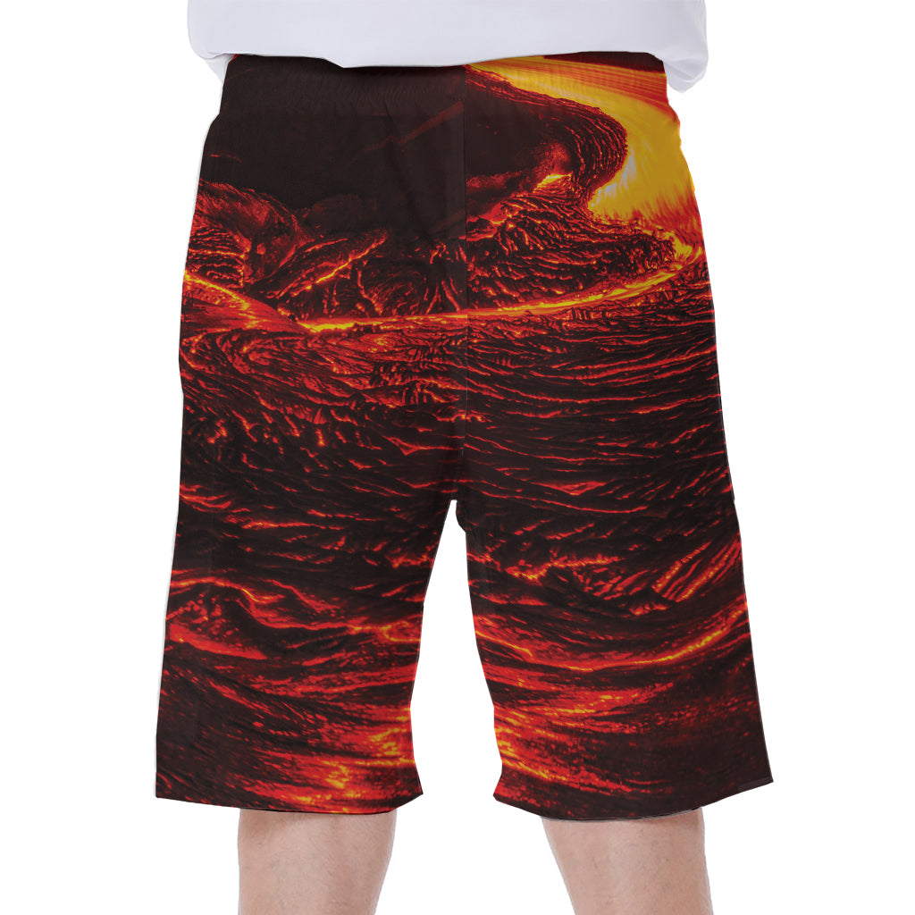 Lava Flow Print Men's Beach Shorts