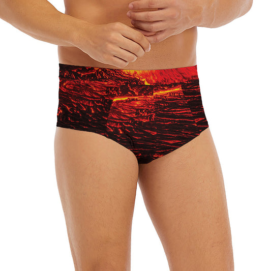 Lava Flow Print Men's Briefs