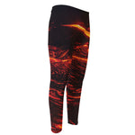 Lava Flow Print Men's Compression Pants