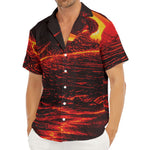 Lava Flow Print Men's Deep V-Neck Shirt