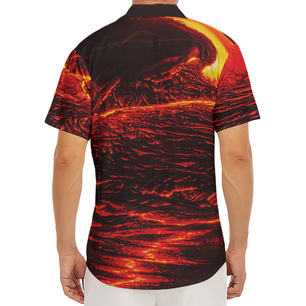 Lava Flow Print Men's Deep V-Neck Shirt