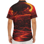 Lava Flow Print Men's Deep V-Neck Shirt