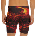 Lava Flow Print Men's Long Boxer Briefs